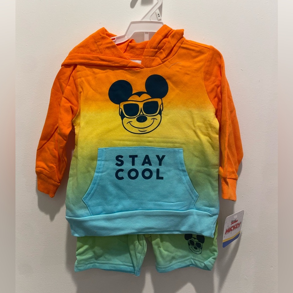 Mickey Mouse 'Stay Cool' Hoodie/short Set